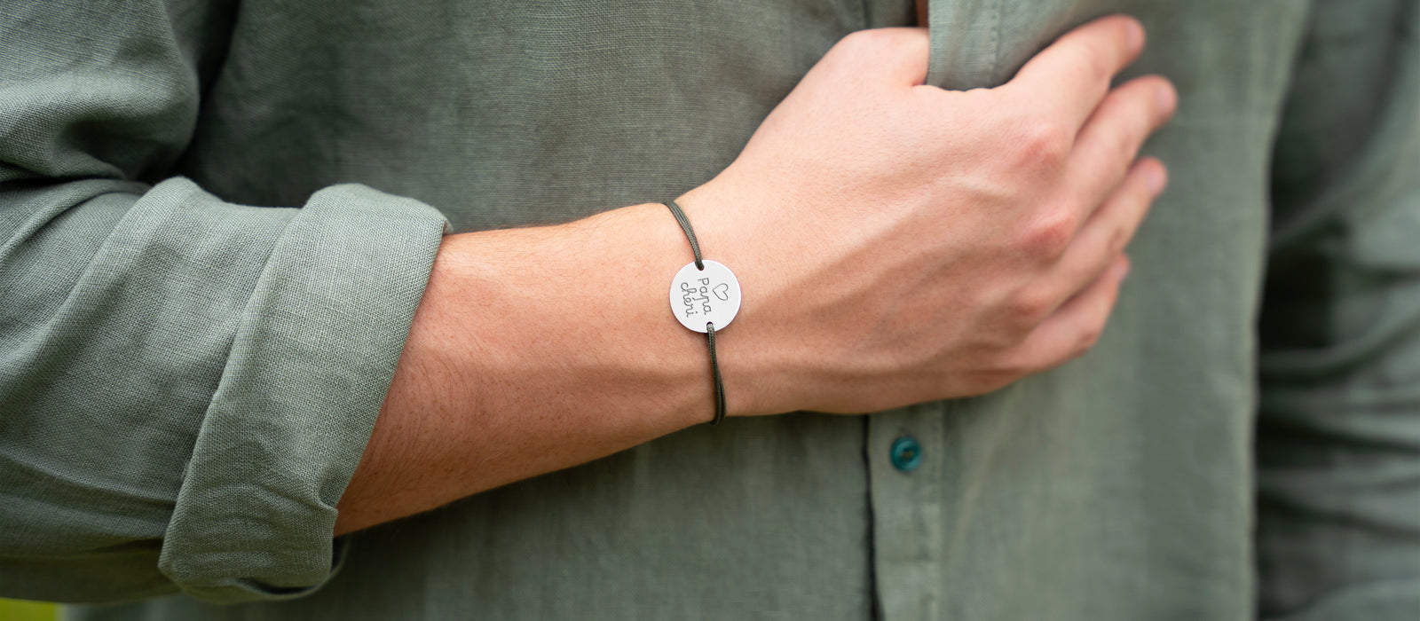 Bijoux pour hommes avec personnalisation papa cheri