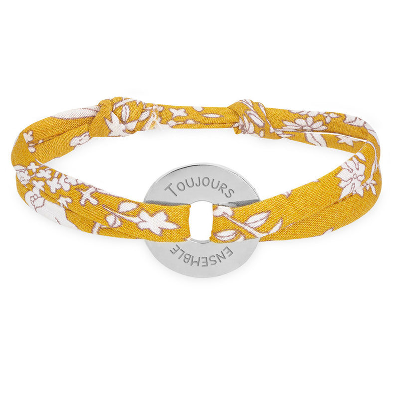 Le Liberty Clivia, lien de ce bracelet en forme de cible personnalisé 15mm argent