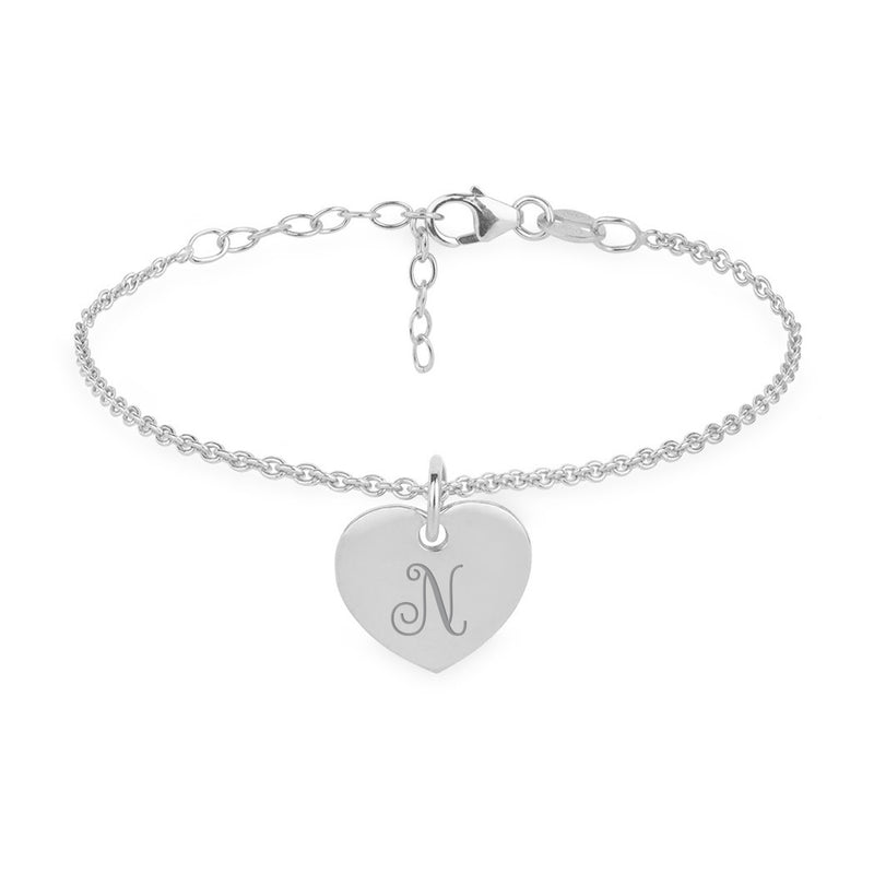 Affichez votre personnalité avec ce Bracelet Personnalisé Coeur 15mm Argent Chaine maille.