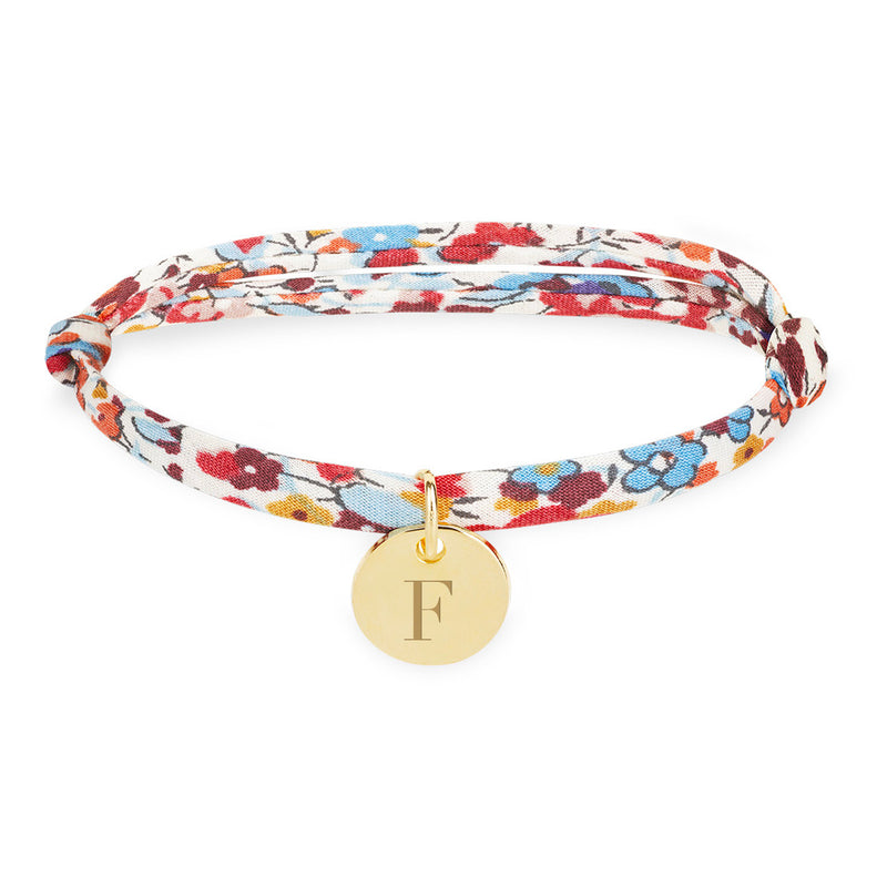 Bracelet plaqué or avec médaille 10mm, entièrement personnalisable sur lien Liberty Pavot