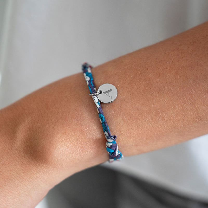 Bracelet argenté avec médaille de 10mm, décoré de Liberty Iris