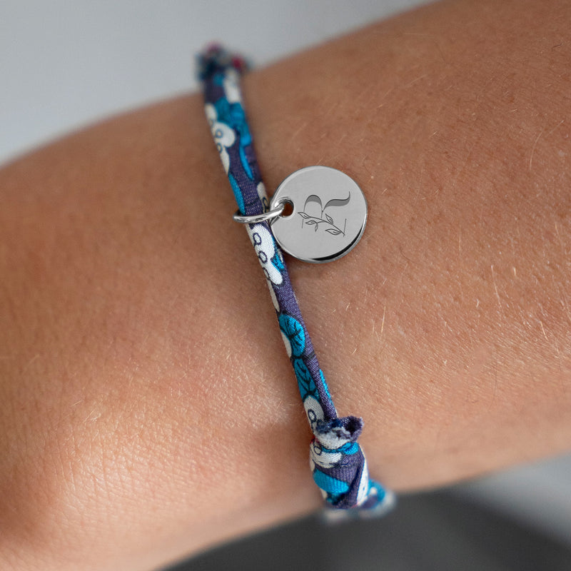 Bracelet en argent avec médaille de 10mm, orné de Liberty Iris