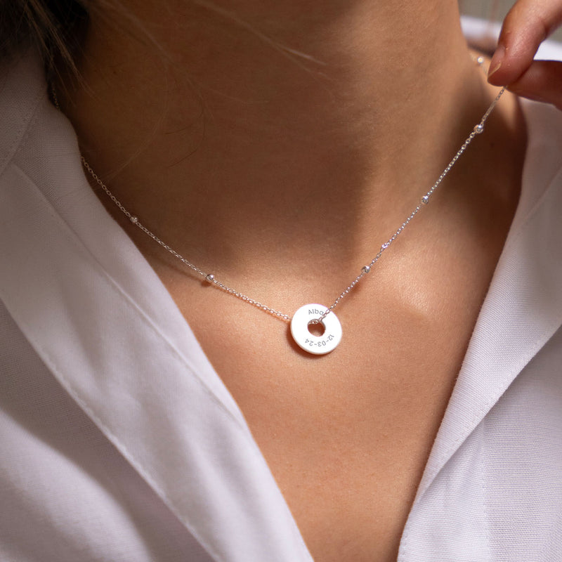 Personnalisé de 15mm en argent, ce pendentif en forme de cible