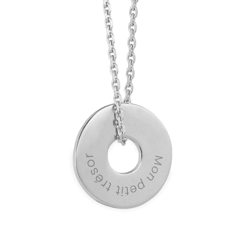 Personnalisé de 15mm en argent, ce pendentif en forme de cible