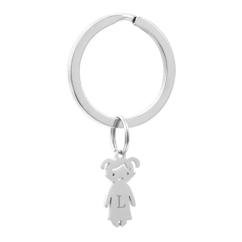 Porte clé Personnalisé - Fille 20mm x 8mm - Acier Inoxydable - Anneau Rond