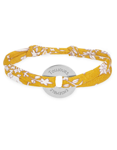 Le Liberty Clivia, lien de ce bracelet en forme de cible personnalisé 15mm argent