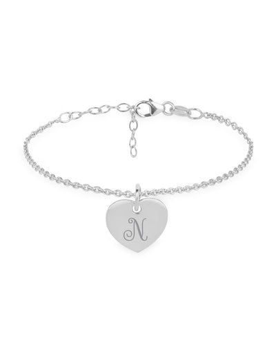 Affichez votre personnalité avec ce Bracelet Personnalisé Coeur 15mm Argent Chaine maille.