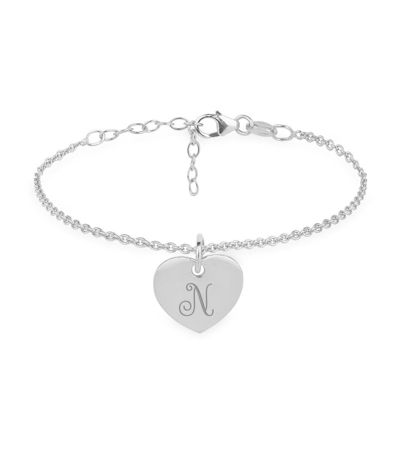 Affichez votre personnalité avec ce Bracelet Personnalisé Coeur 15mm Argent Chaine maille.