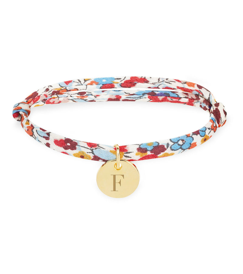 Bracelet plaqué or avec médaille 10mm, entièrement personnalisable sur lien Liberty Pavot