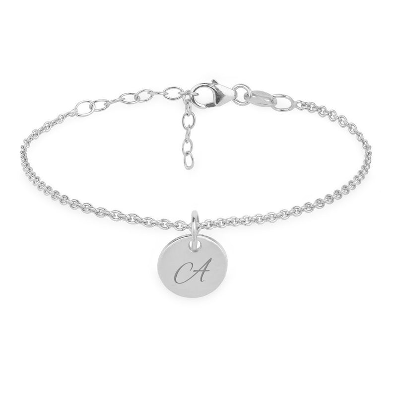Bracelet en argent avec médaille 10mm, chaîne maille. Style élégant pour votre poignet