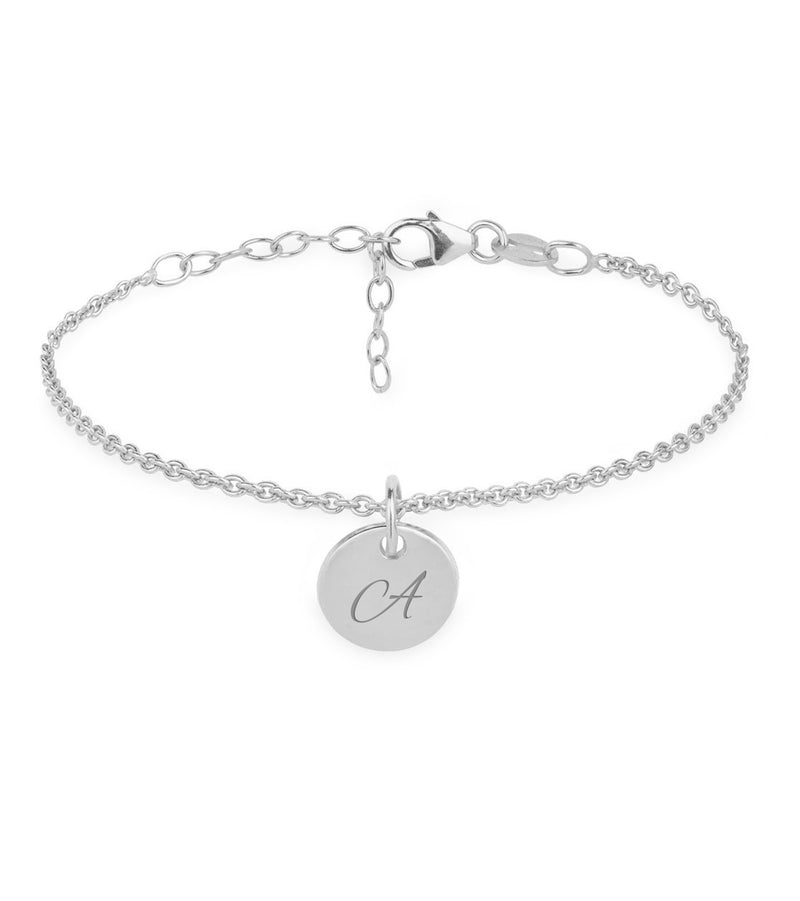 Bracelet en argent avec médaille 10mm, chaîne maille. Style élégant pour votre poignet