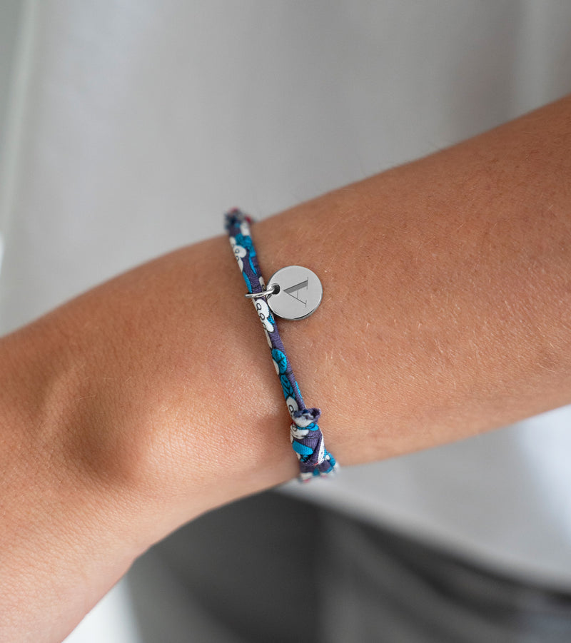 Bracelet argenté avec médaille de 10mm, décoré de Liberty Iris