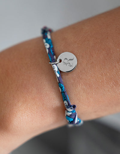 Bracelet en argent avec médaille de 10mm, orné de Liberty Iris
