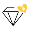 Un Diamant avec un coeur jaune