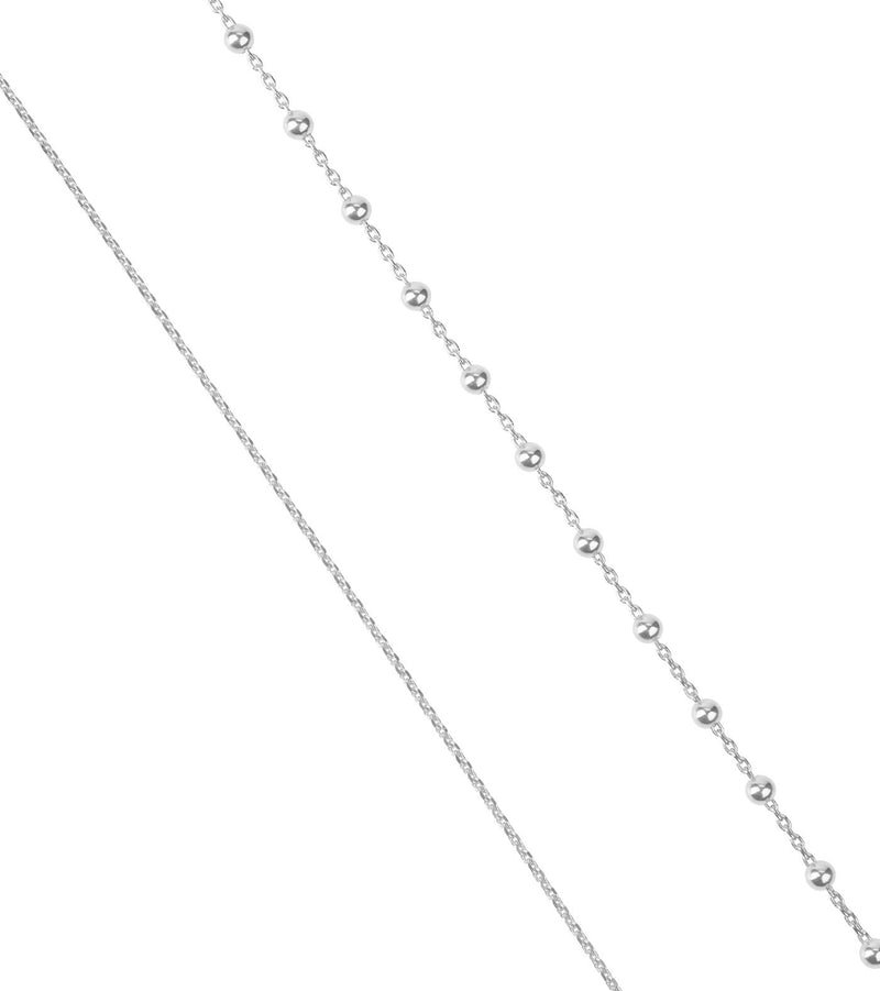 Deux chaines différentes Maille et Boule de 40 cm en Plaque Argent