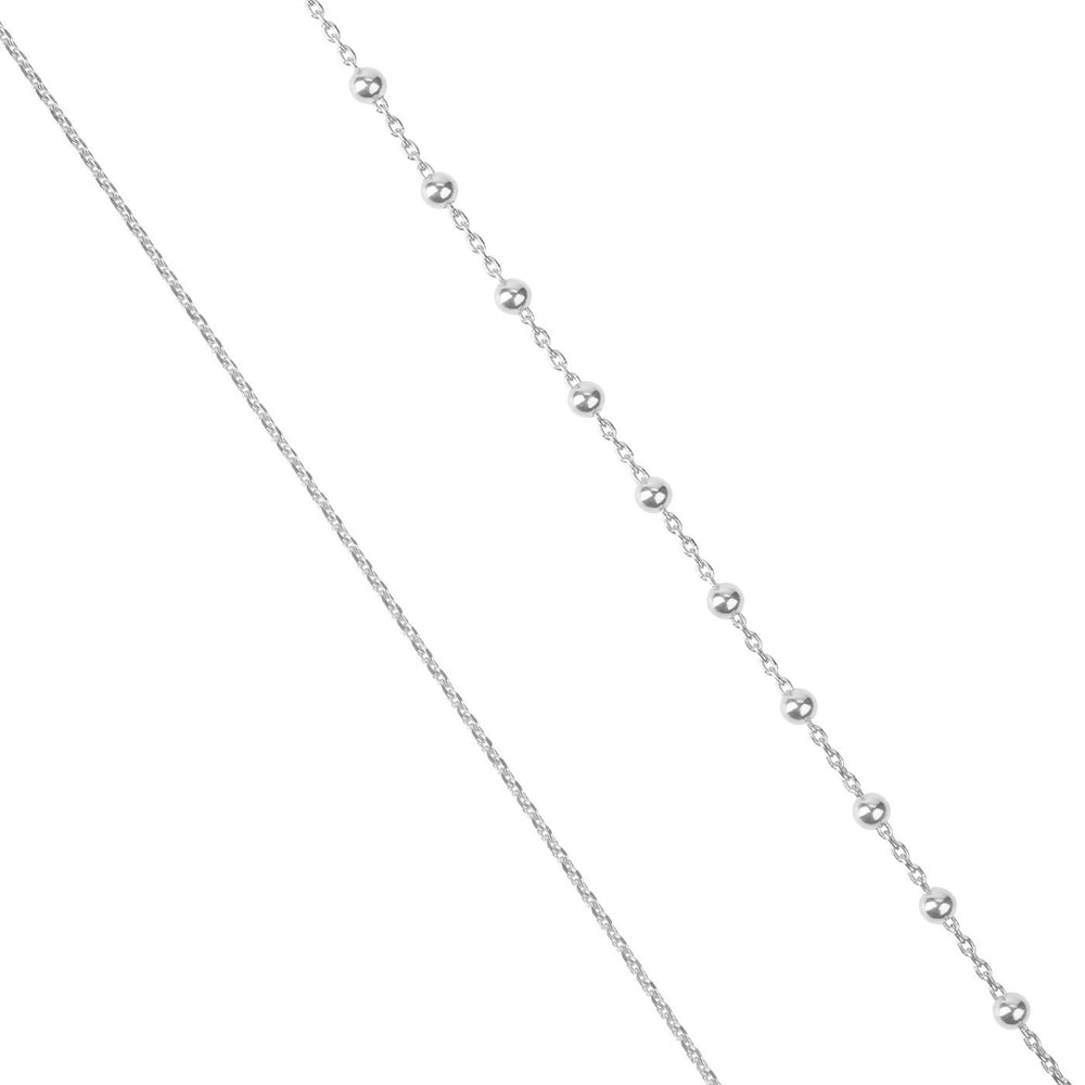 Deux Chaines Boule et Maille de 40 cm en Argent Massif
