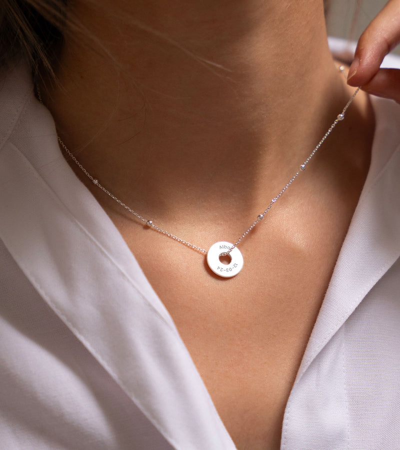 Personnalisé de 15mm en argent, ce pendentif en forme de cible