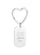 Porte-clé en acier inoxydable, personnalisé avec un rectangle 39mm x 22mm, orné d'un anneau cœur 31mm.