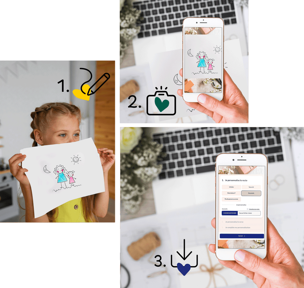 petit fille dessin telephone photo scan 